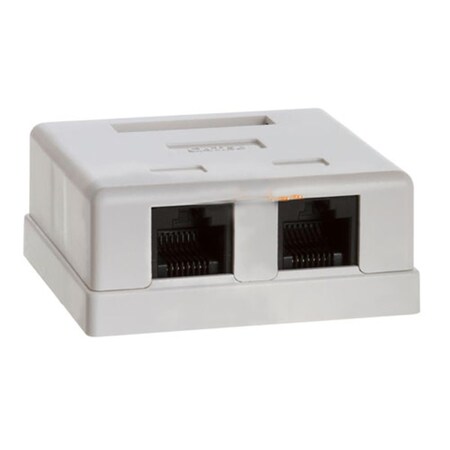 Cmple Surface Mount Box Cat5e Double WHITE 778-N